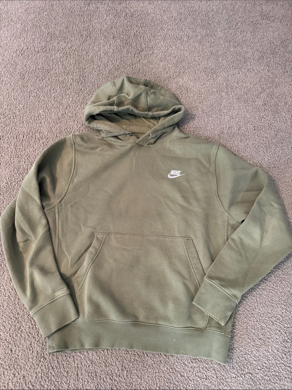 Nike Olive Green Hooded Pullover Sweatshirt